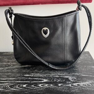 Vintage Brighton bag with gator sides and braided straps.